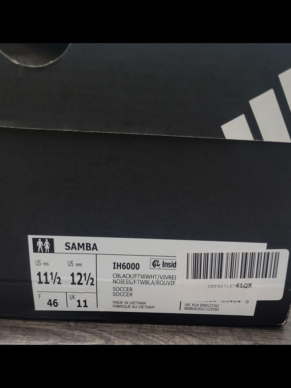 Adidas Samba Classic Shoes Black White Gum Sole Size 11.5 - Picture 9 of 9